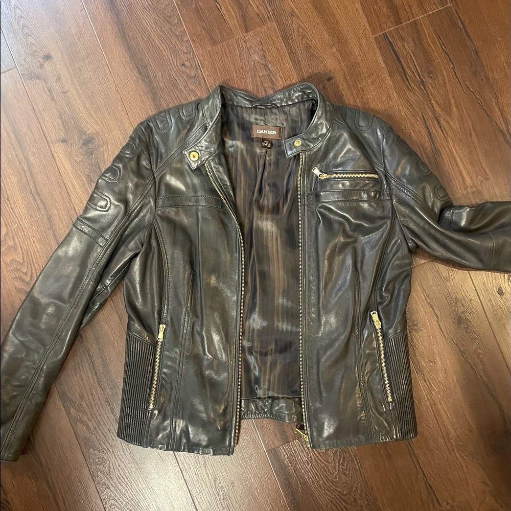 Danier Black Leather Moto Jacket
